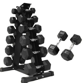 Solid Cast Iron Hexagonal Dumbbell Set for Gym